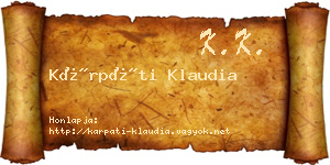 Kárpáti Klaudia névjegykártya