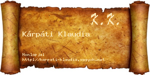 Kárpáti Klaudia névjegykártya