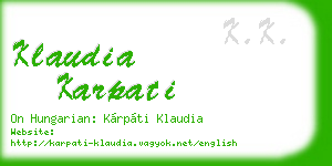 klaudia karpati business card